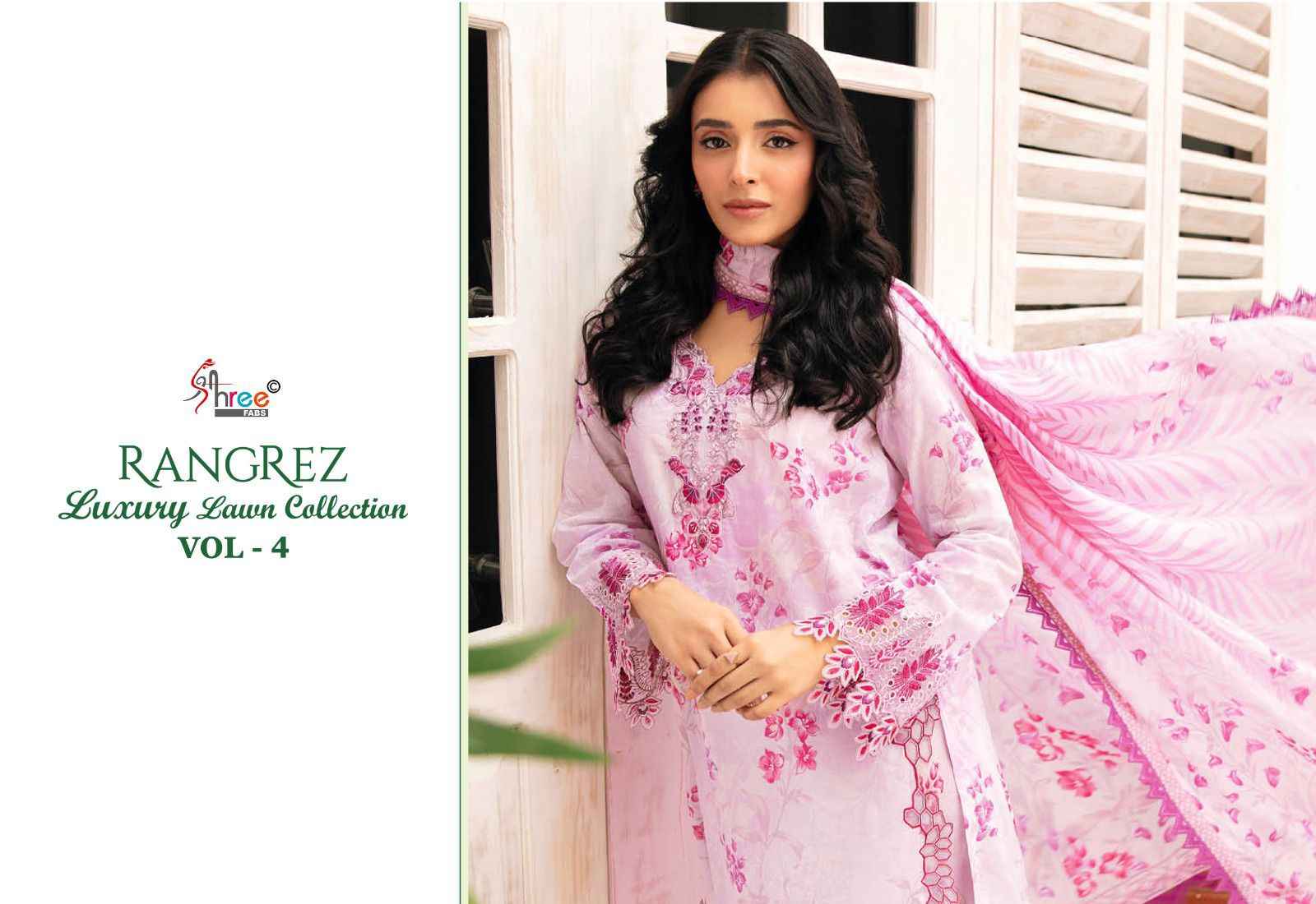 Shree Fabs Rangrez Luxcury Lawn Collection Vol-4 Cotton Dress Material (7 pcs Cataloge)