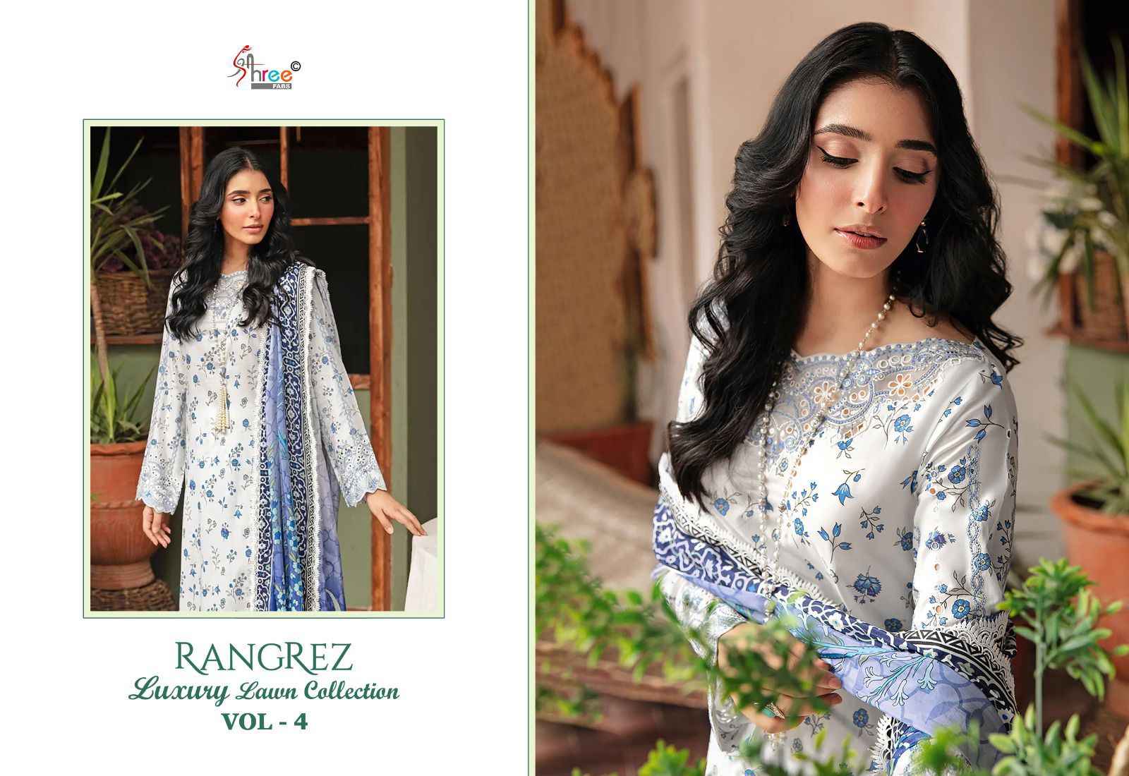 Shree Fabs Rangrez Luxcury Lawn Collection Vol-4 Cotton Dress Material (7 pcs Cataloge)