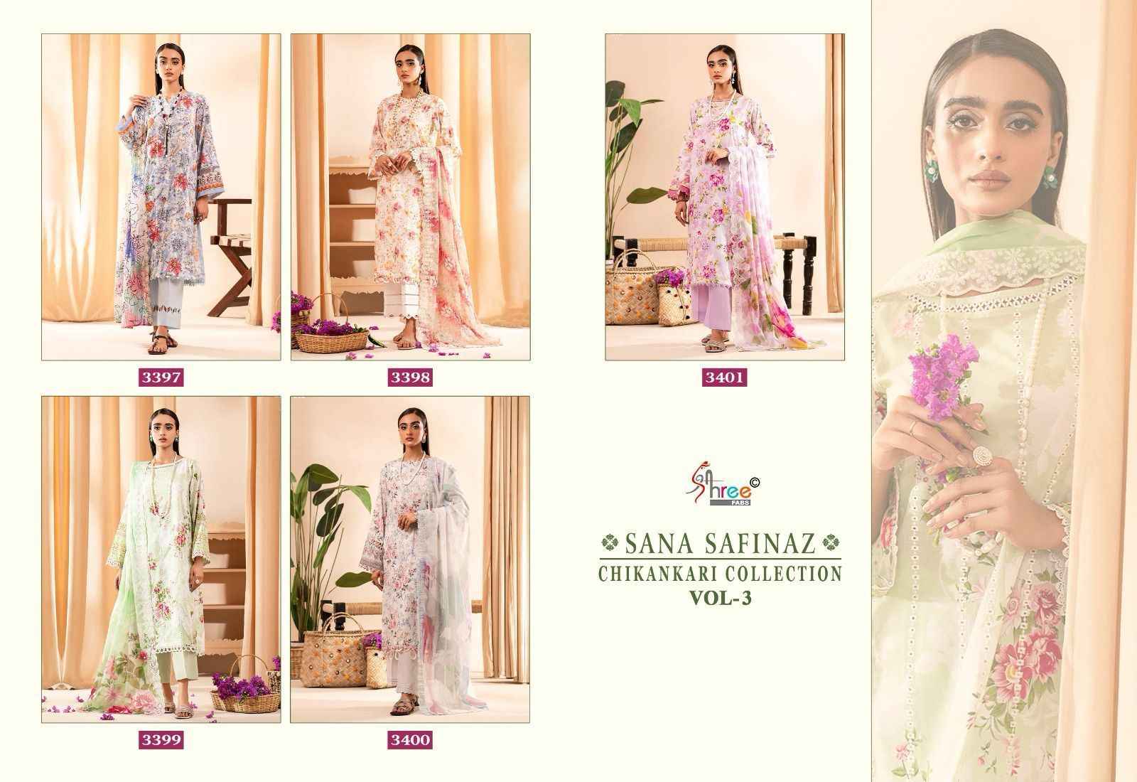 Shree Fabs Sana Safinaz Chikankari Collection Vol 3 Cotton Dress Material 5 pcs Catalogue