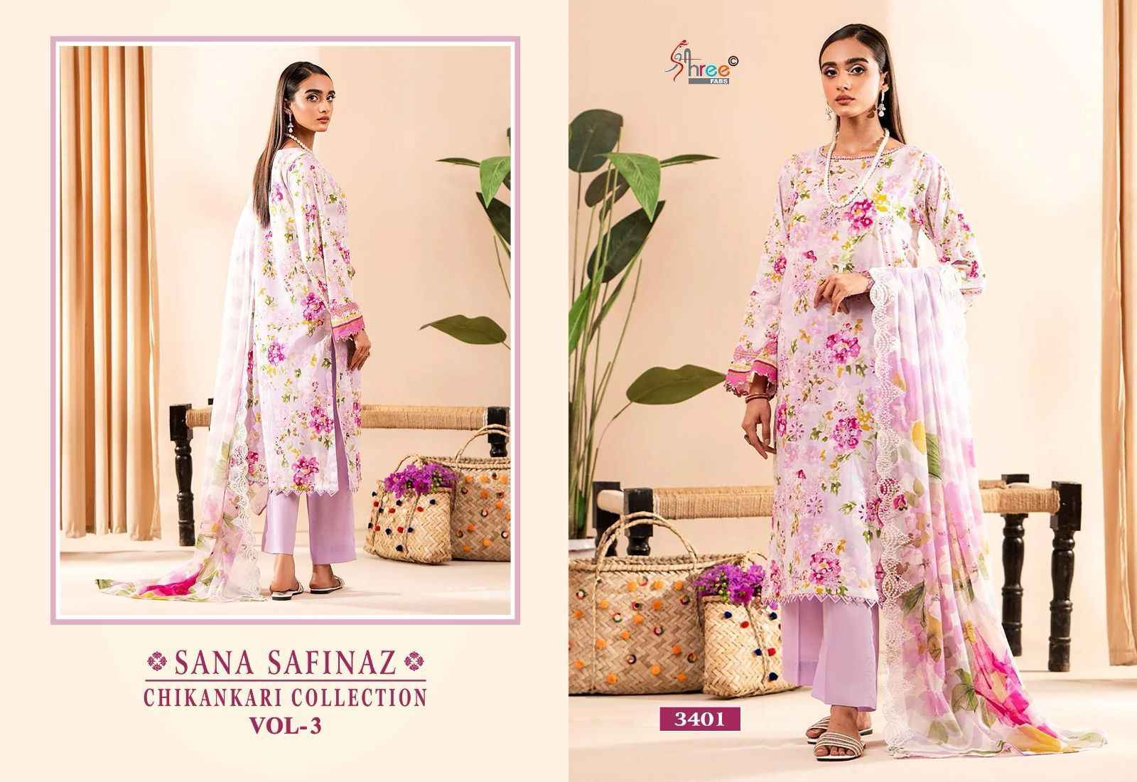 Shree Fabs Sana Safinaz Chikankari Collection Vol 3 Cotton Dress Material 5 pcs Catalogue