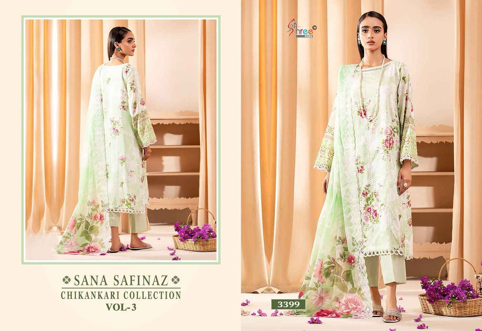 Shree Fabs Sana Safinaz Chikankari Collection Vol 3 Cotton Dress Material 5 pcs Catalogue