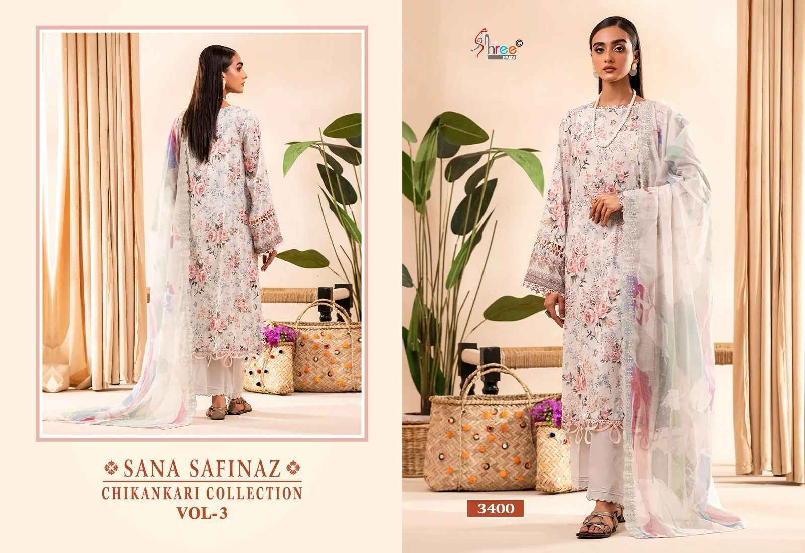 Shree Fabs Sana Safinaz Chikankari Collection Vol 3 Cotton Dress Material 5 pcs Catalogue