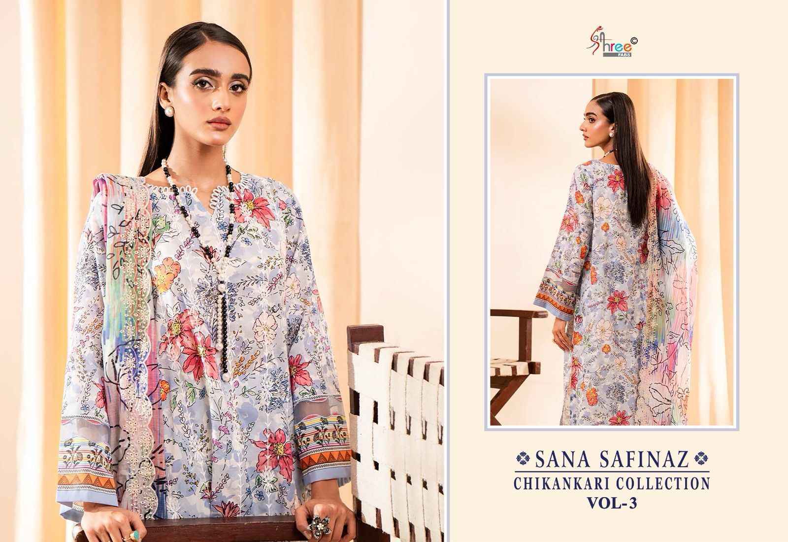 Shree Fabs Sana Safinaz Chikankari Collection Vol 3 Cotton Dress Material 5 pcs Catalogue