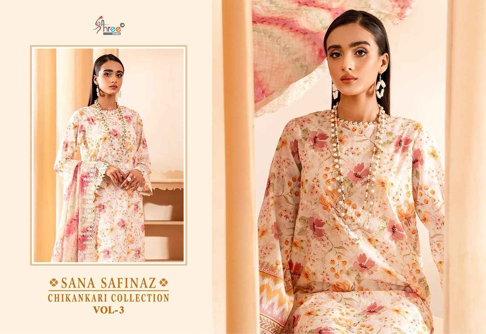Shree Fabs Sana Safinaz Chikankari Collection Vol 3 Cotton Dress Material 5 pcs Catalogue