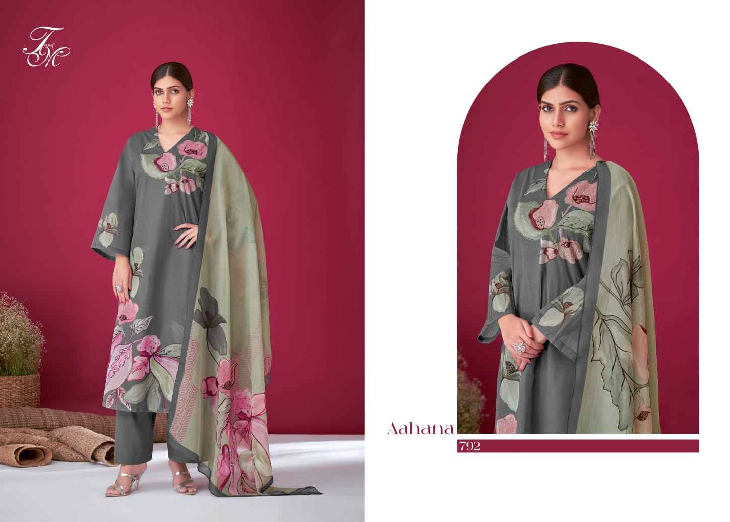 T&M Aahana Nairobi Silk Dress Material (5 Pc Catalouge)