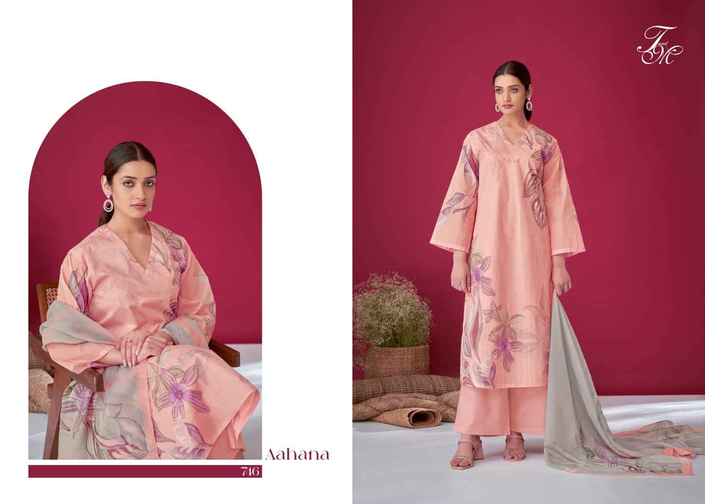 T&M Aahana Nairobi Silk Dress Material (5 Pc Catalouge)