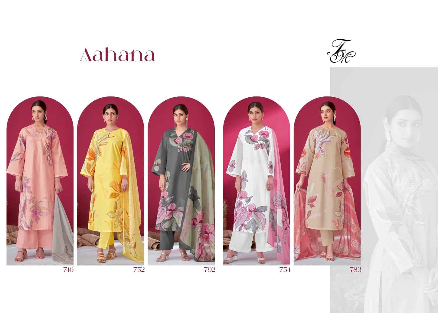 T&M Aahana Nairobi Silk Dress Material (5 Pc Catalouge)