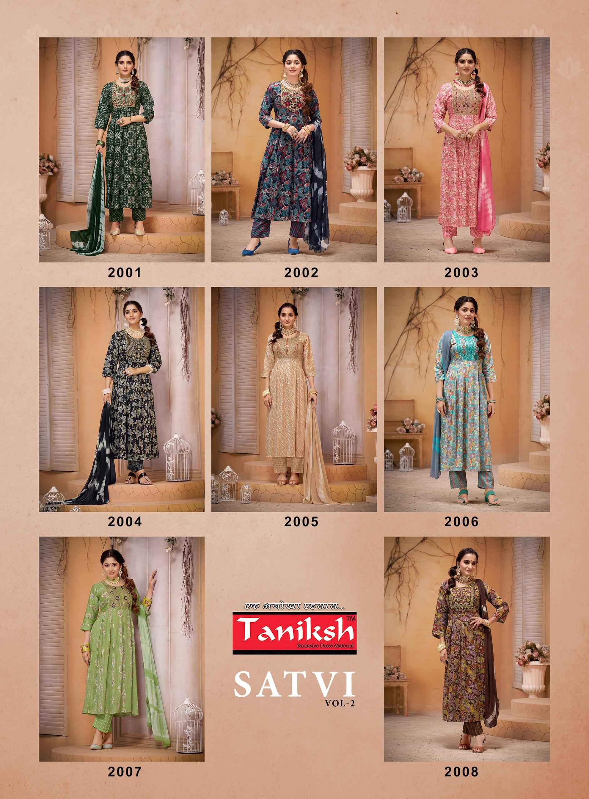Taniksh Satvi Vol-2 Capsule Print Readymade Suit (8 pcs Catalogue)