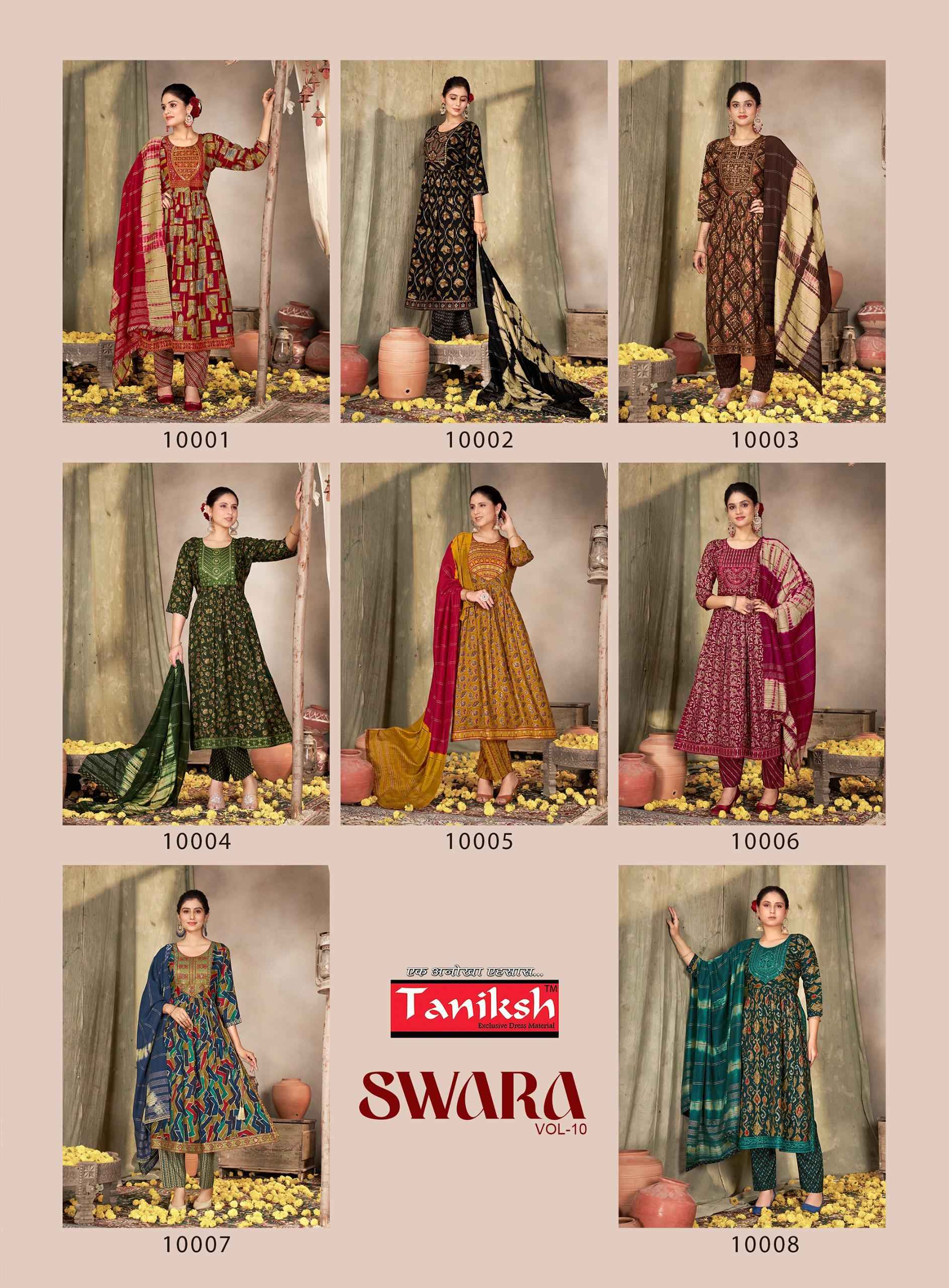Taniksh Swara Vol-10 Reyon Readymade Suit (8 pcs Catalogue)
