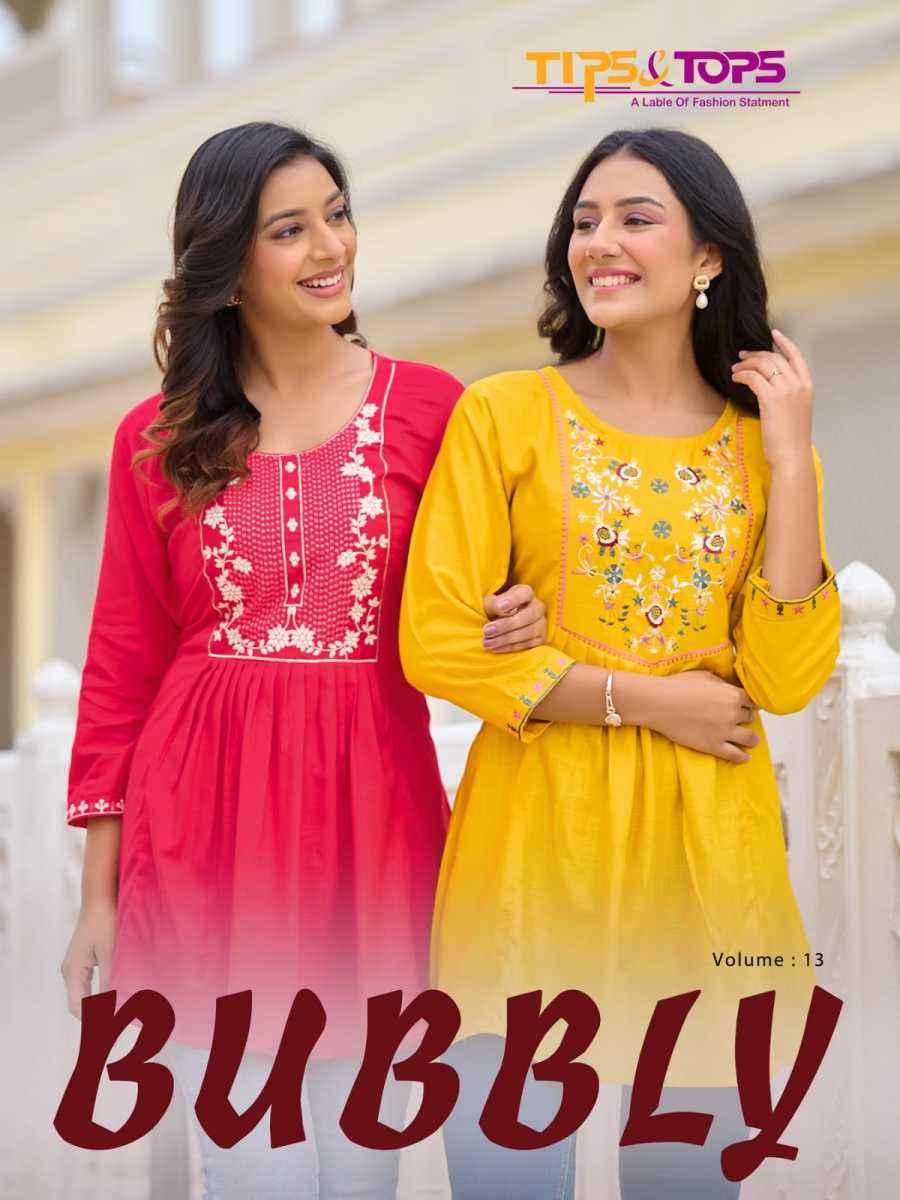 Tips & Tops Bubbly Vol 13 Short Reyon Kurti 9 pcs Catalogue