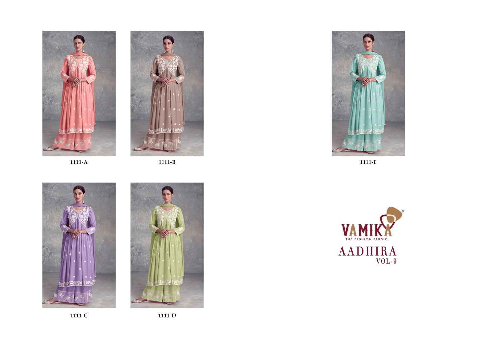 Vamika Aadhira Vol-9 Reyon Readymade Suit (5 pcs Catalogue)