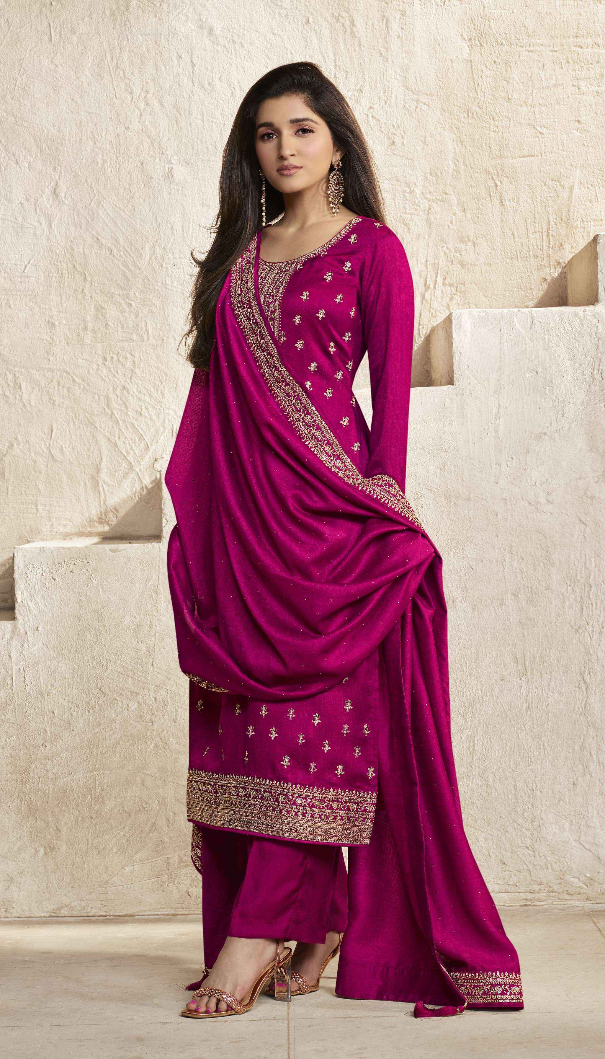 Vinay Kaseesh Aanchal Hitlist Silk Georgette Dress Material 5 pcs Catalogue