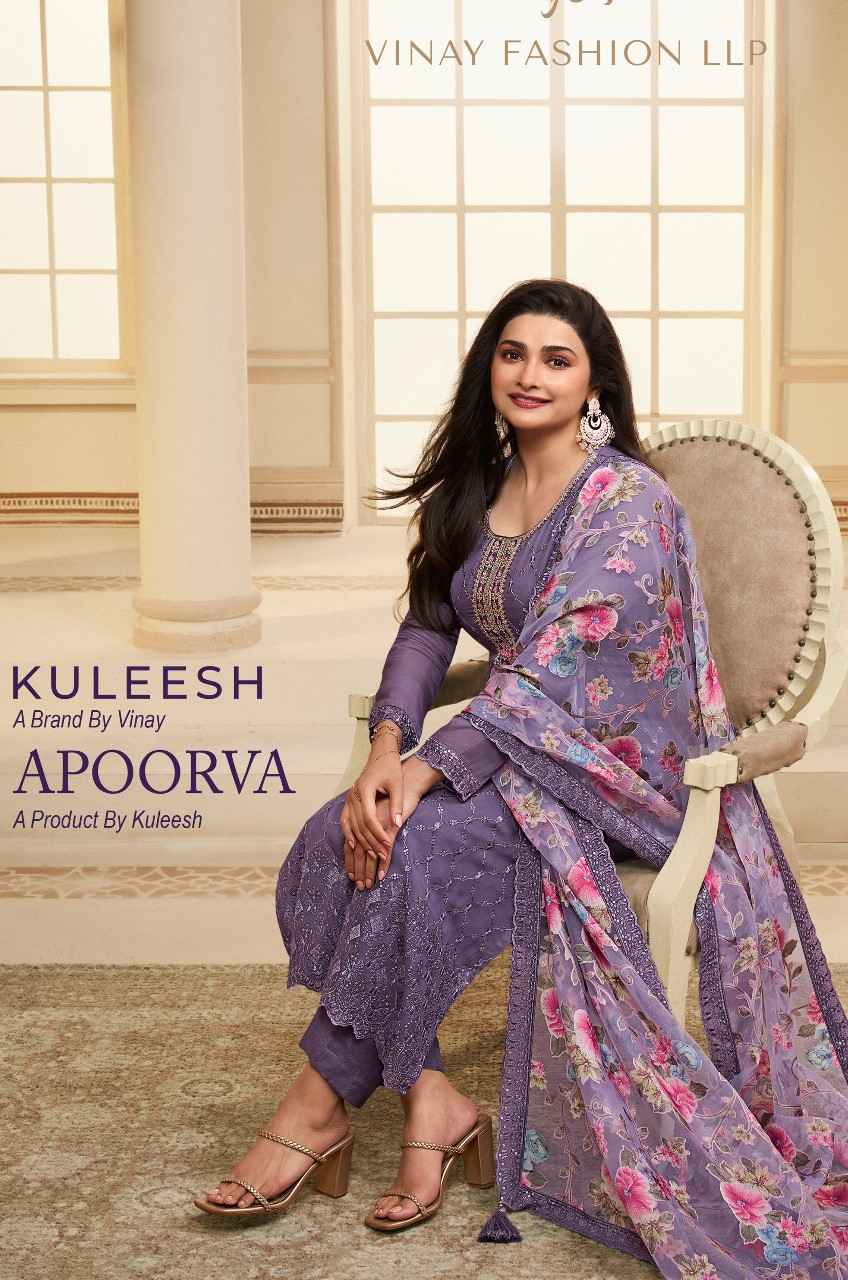 Vinay Kuleesh Apoorva Embroidered Dress Material (8 pcs Catalogue)