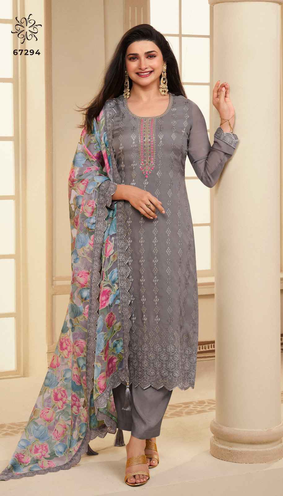 Vinay Kuleesh Apoorva Embroidered Dress Material (8 pcs Catalogue)