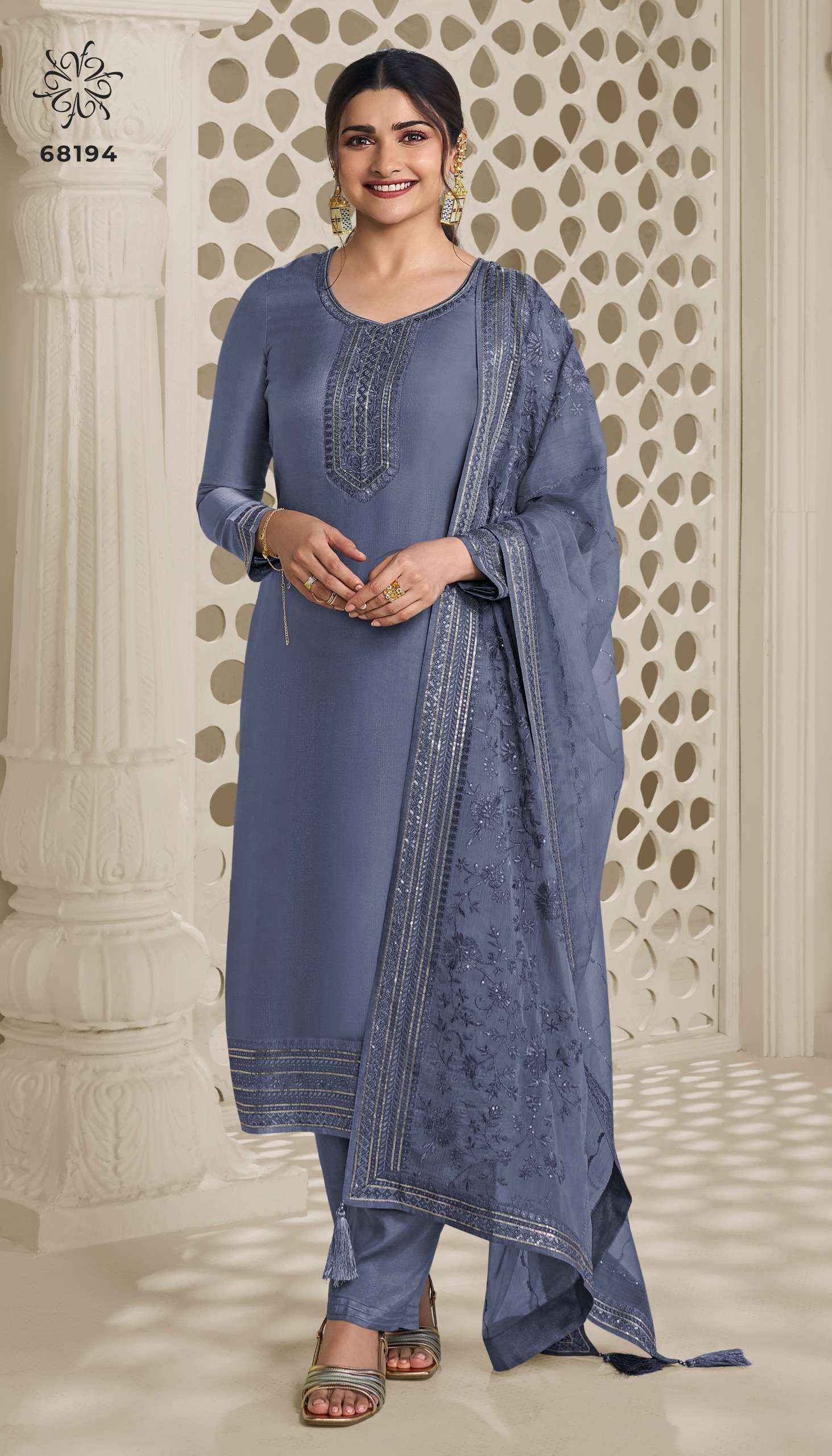 Vinay Kuleesh Pariniti Satin Dress Material 6 pcs Catalogue