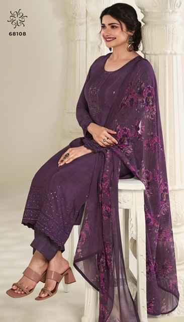 Vinay Silkina Royal Crepe-45 Royal Crepe Dress Material (8 pcs Catalogue)