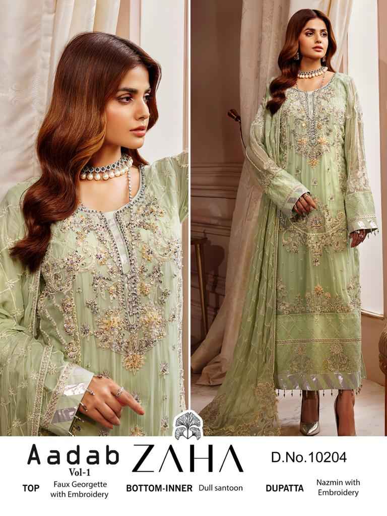 Zaha Adaab Vol-1 Georgette Dress Material (3 pcs Catalogue)