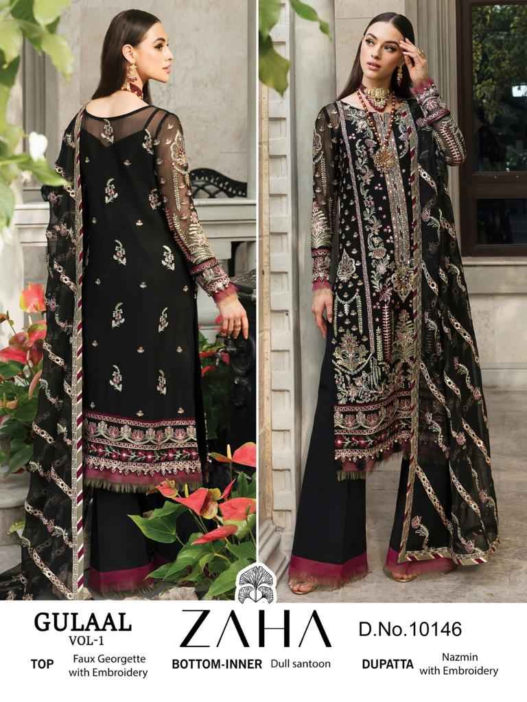 Zaha Gulaal Vol-1 Georgette Dress Material (5 Pc Catalog)