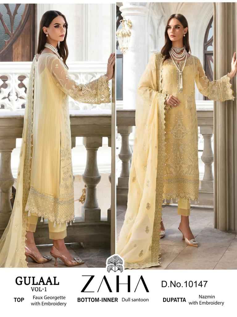 Zaha Gulaal Vol-1 Georgette Dress Material (5 Pc Catalog)