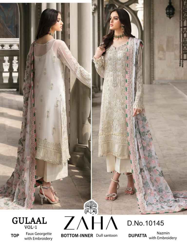 Zaha Gulaal Vol-1 Georgette Dress Material (5 Pc Catalog)