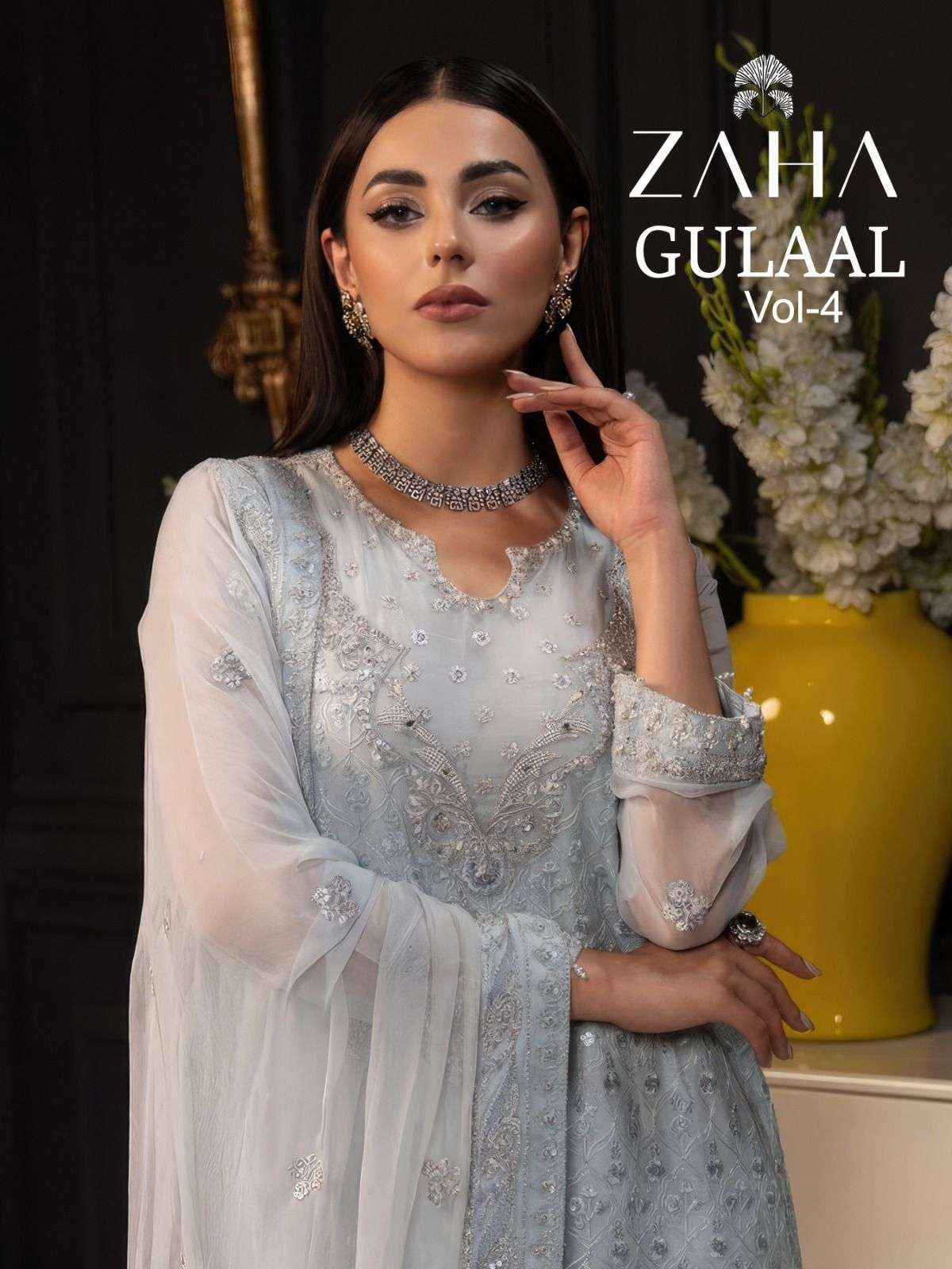 Zaha Gulaal Vol 4 Georgette Dress Material 3 Pc Catalog