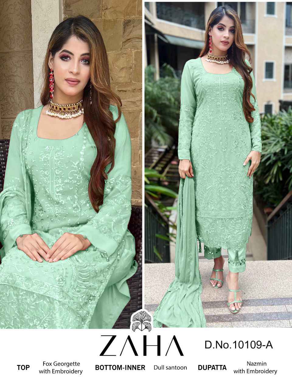 Zaha Saadia Vol-1 Georgette Dress Material (4 pcs Catalogue)