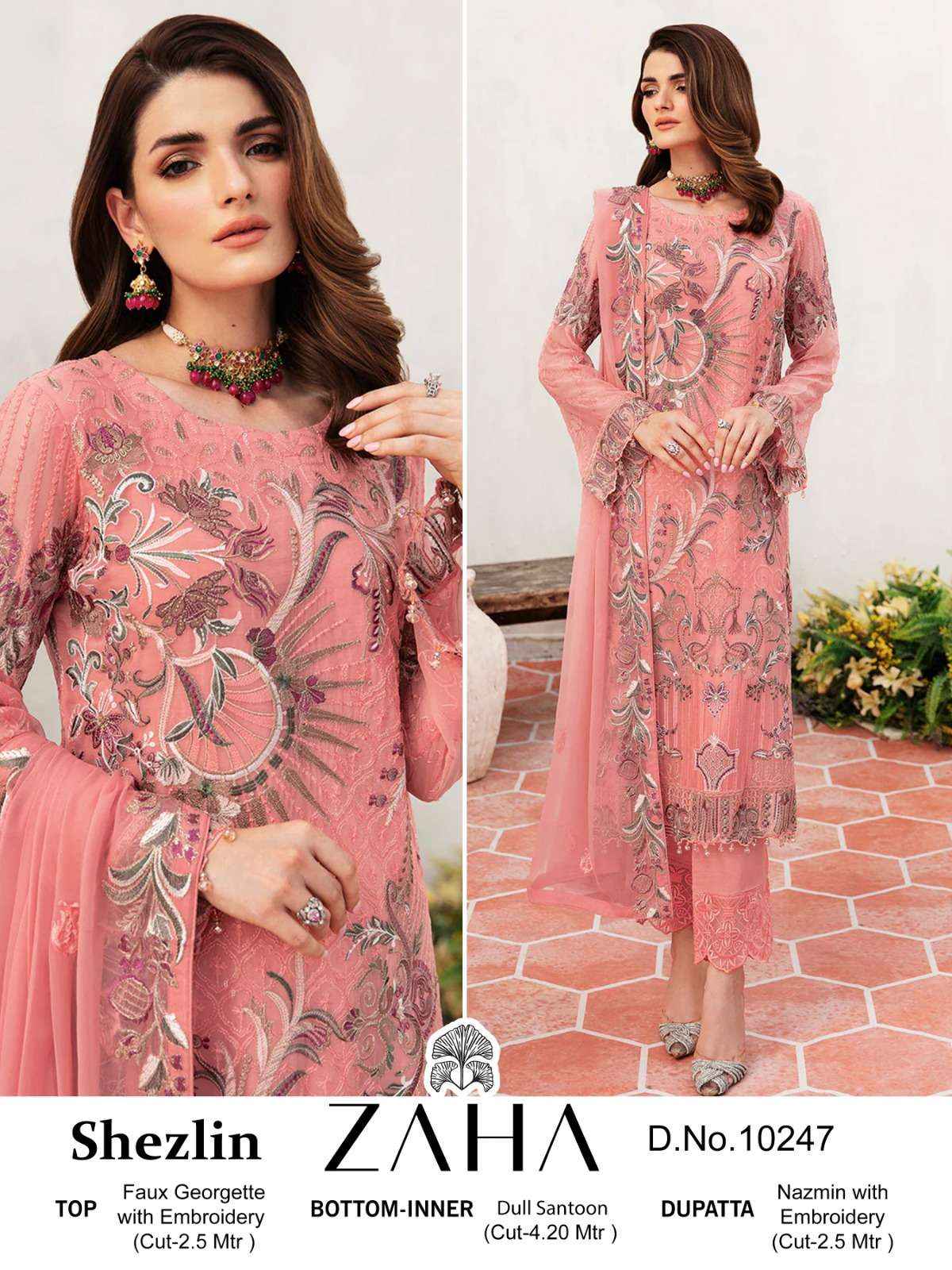 Zaha Shezlin Georgette Dress Material 3 pcs Catalogue