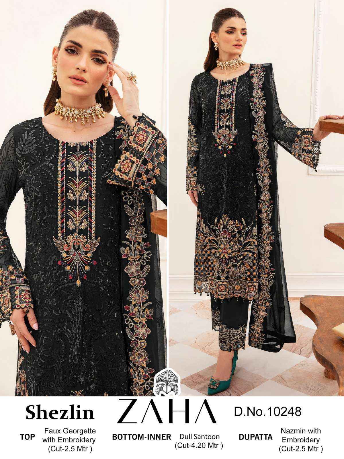 Zaha Shezlin Georgette Dress Material 3 pcs Catalogue