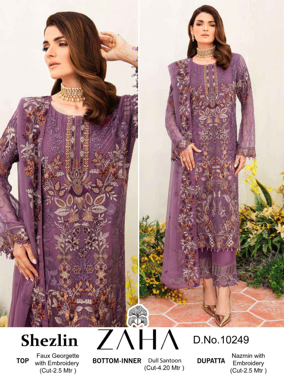 Zaha Shezlin Georgette Dress Material 3 pcs Catalogue