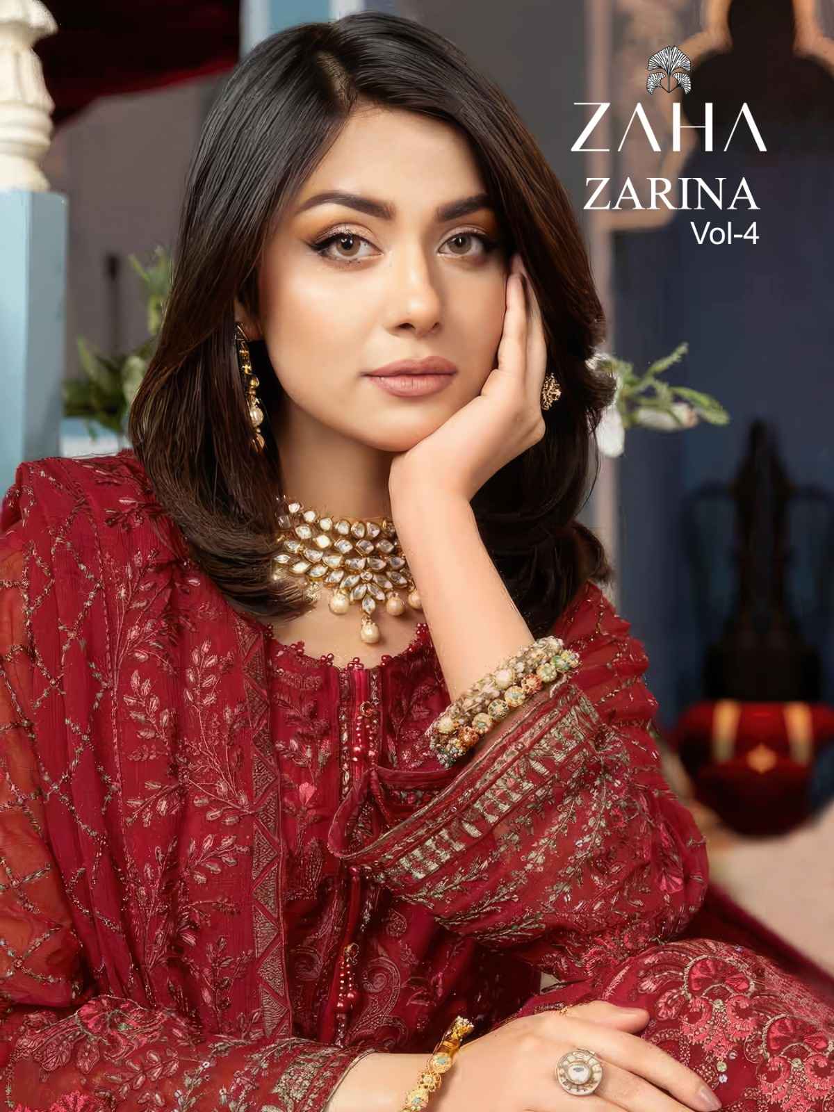 Zaha Zarina Vol-4 Georgette Dress Material (3 pcs Catalogue)