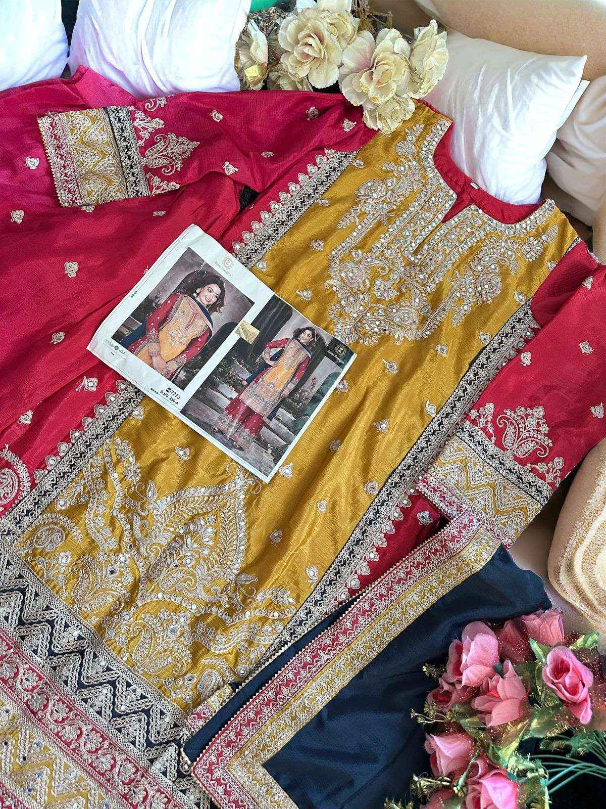 Ziaaz Designs Code 450 Readymade Chinon Dress 3 pcs Catalogue