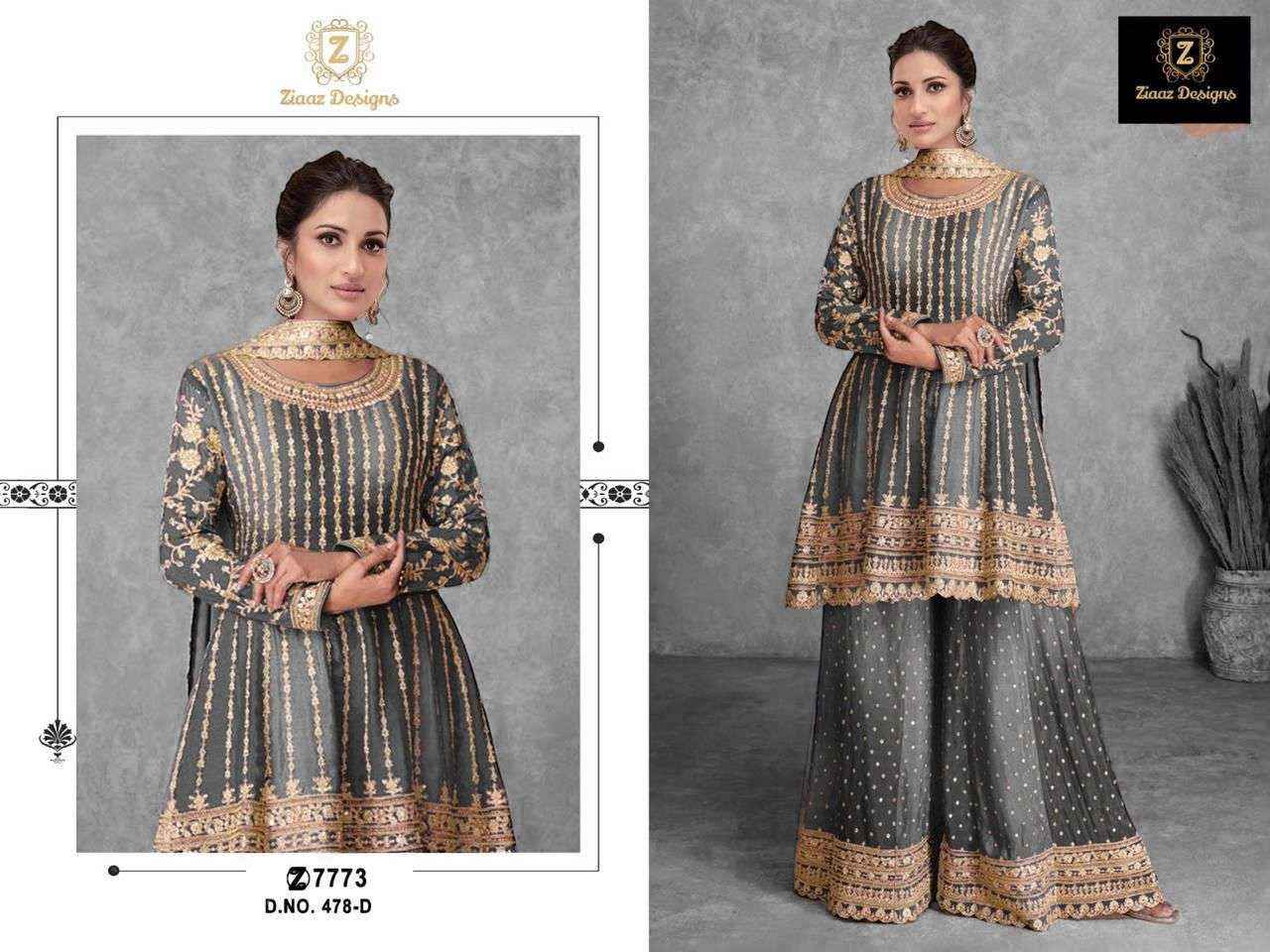 Ziaaz Designs Code 478 Readymade Chinon Dress 2 pcs Catalogue