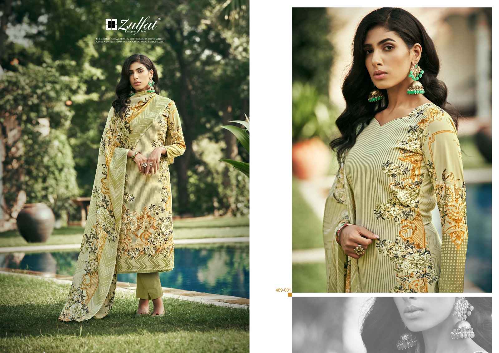 Zulfat Hayaat Pure Crepe Dress Material (10 Pc Catalog)