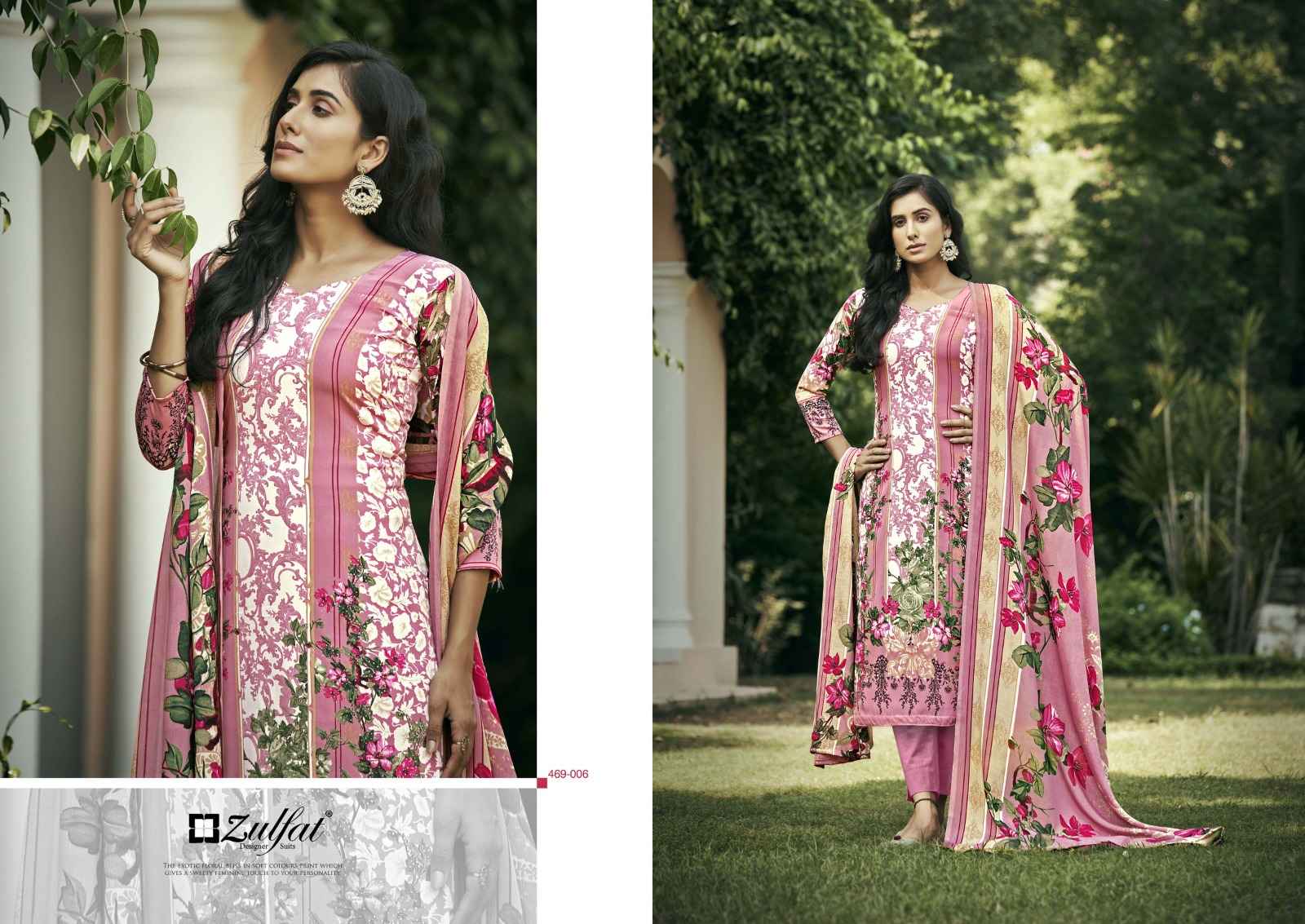 Zulfat Hayaat Pure Crepe Dress Material (10 Pc Catalog)