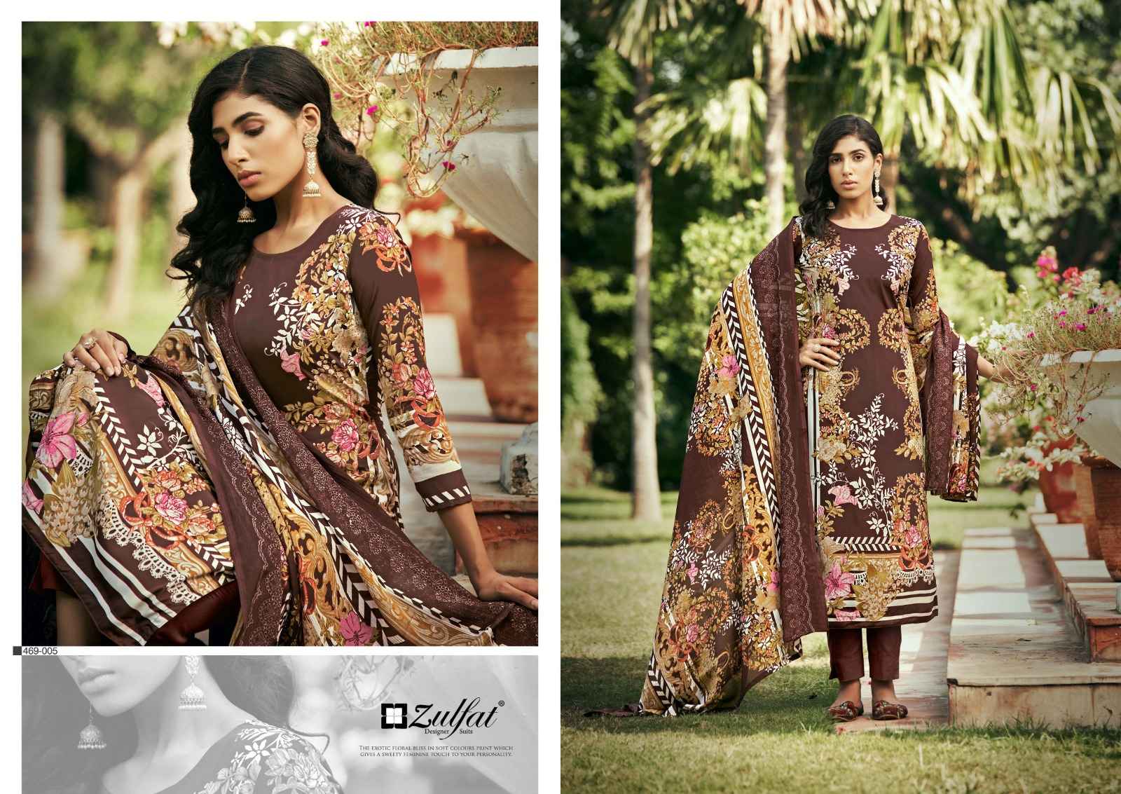 Zulfat Hayaat Pure Crepe Dress Material (10 Pc Catalog)