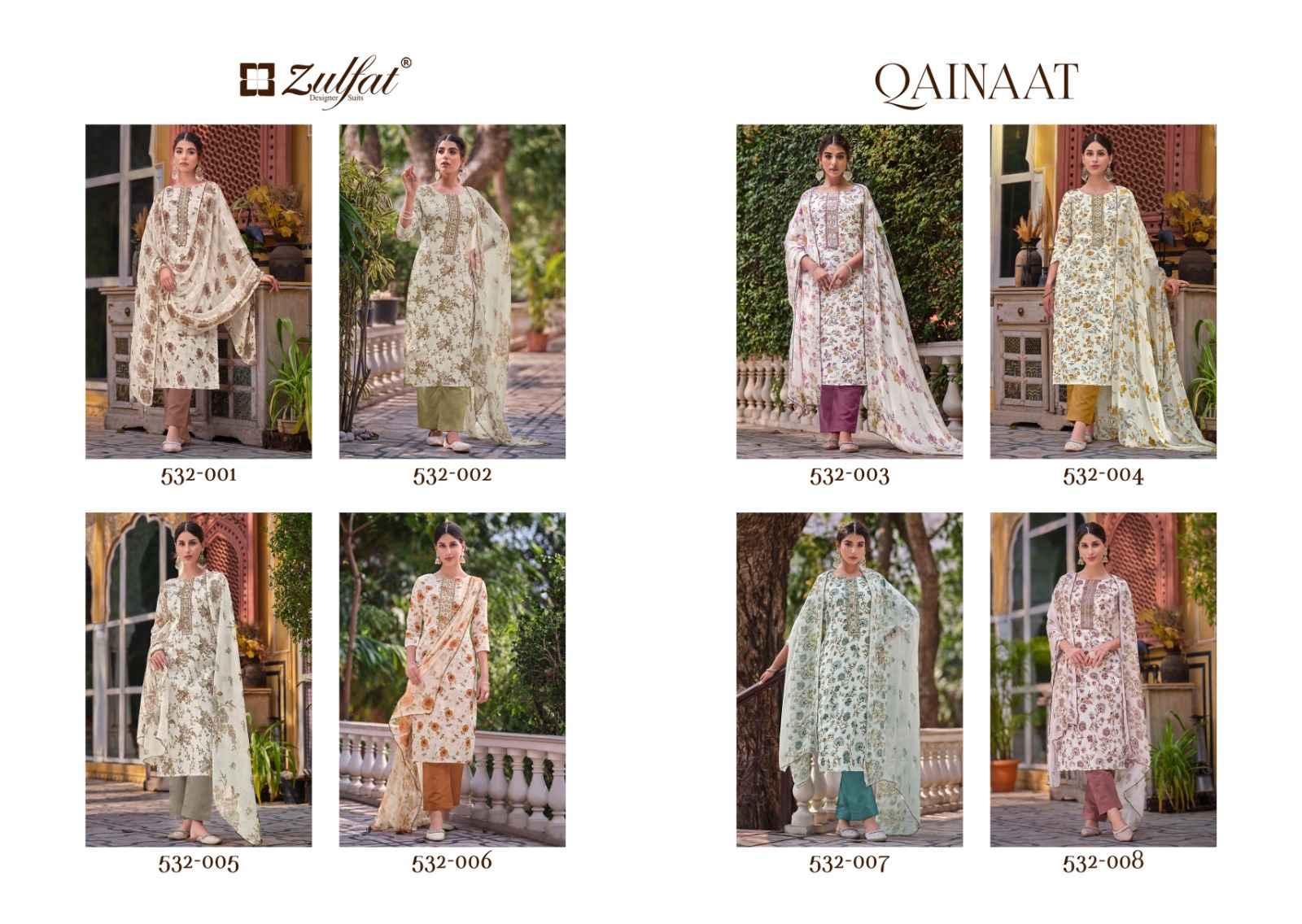 Zulfat Qainaat  Pure Jam Cotton Dress Material (8 pcs Cataloge)
