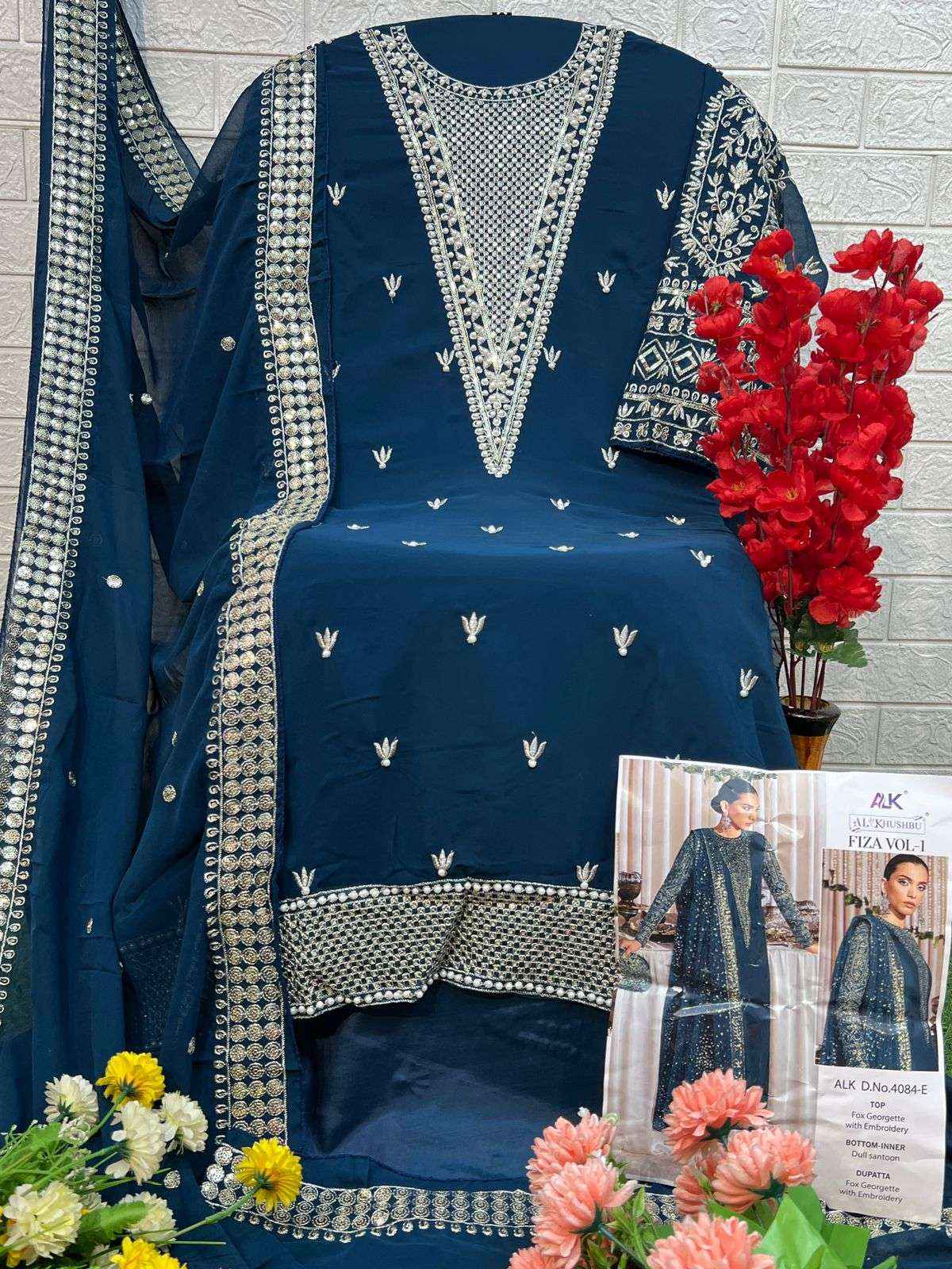 Al Khushbu Fiza Vol 1 Georgette Dress Material 4 pcs Catalogue