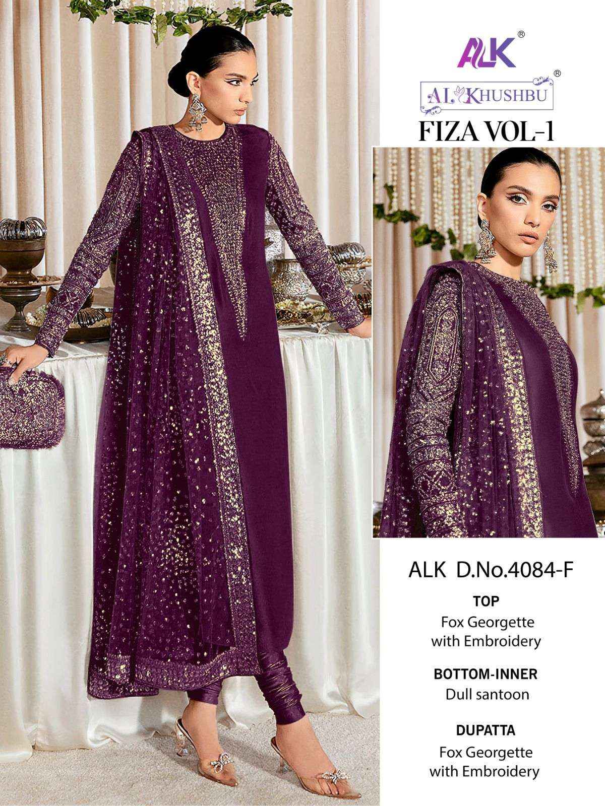 Al Khushbu Fiza Vol 1 Georgette Dress Material 4 pcs Catalogue
