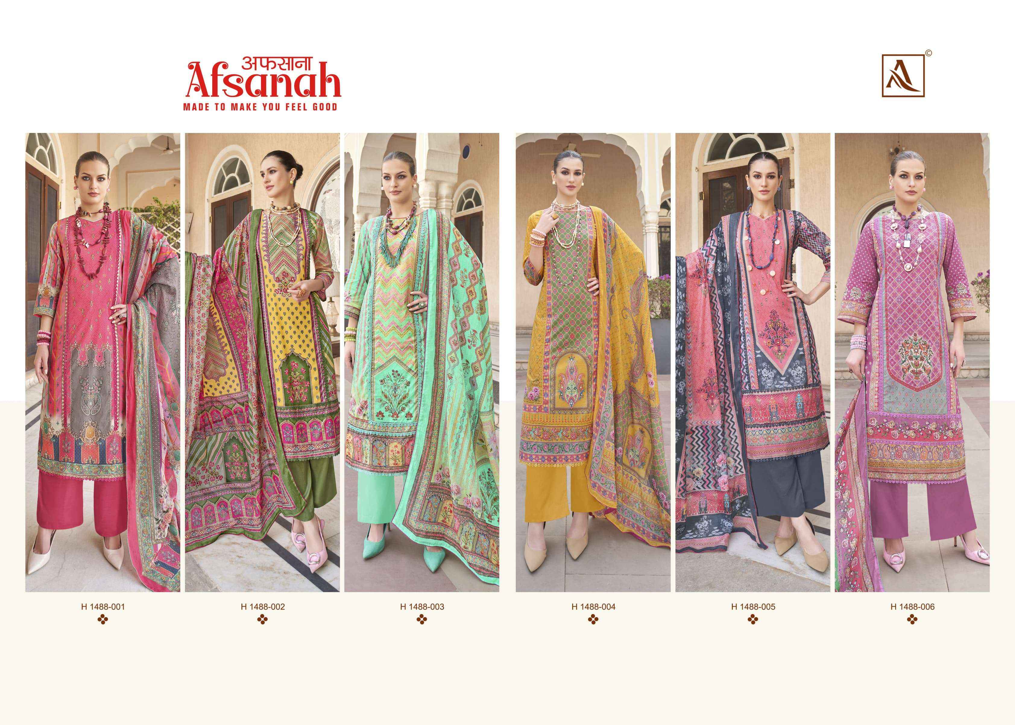 Alok Afsanah Lawn Cotton Dress Material 6 pcs Catalogue