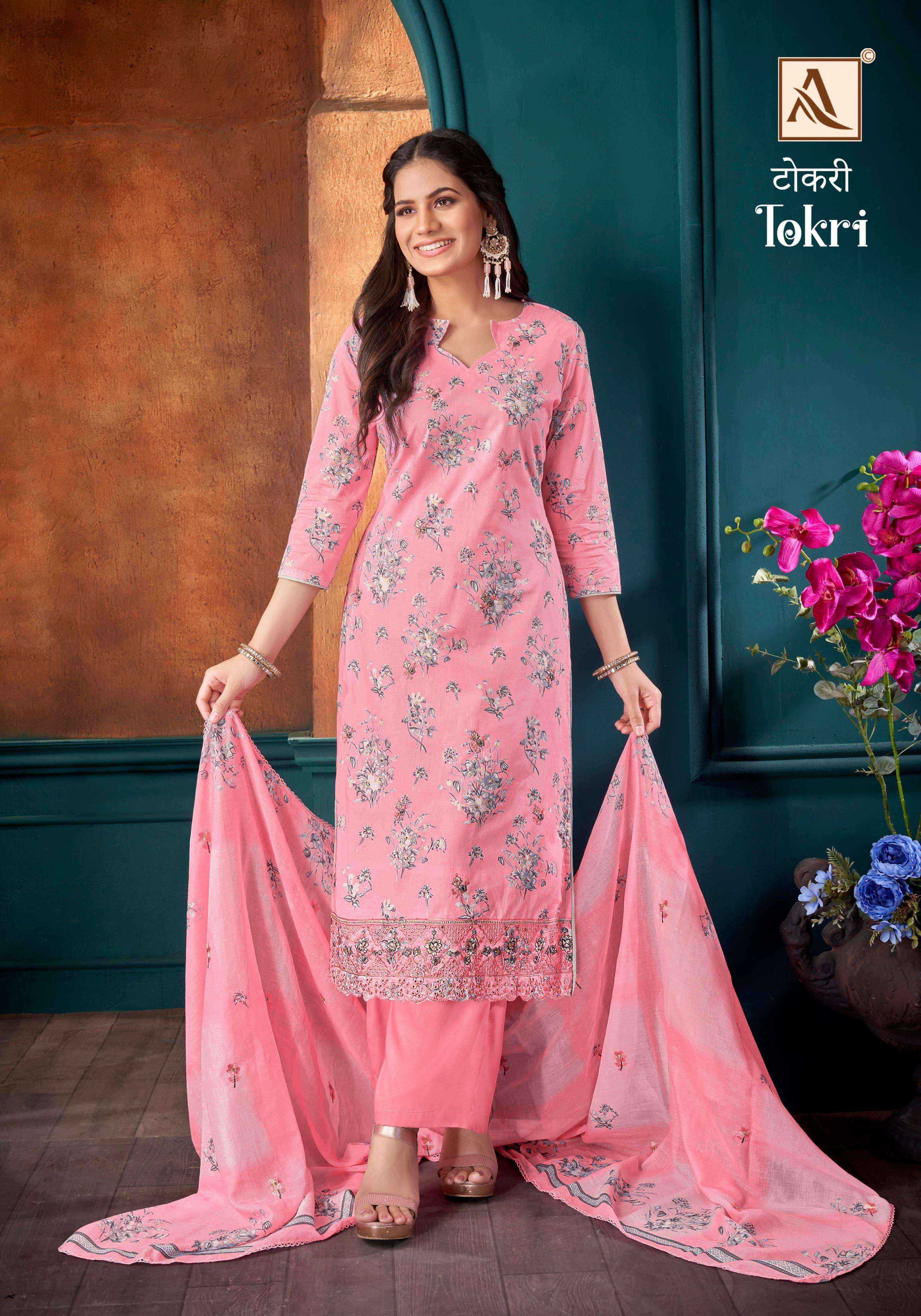 Alok Tokri Cambric Cotton Dress Material 6 pcs Catalogue
