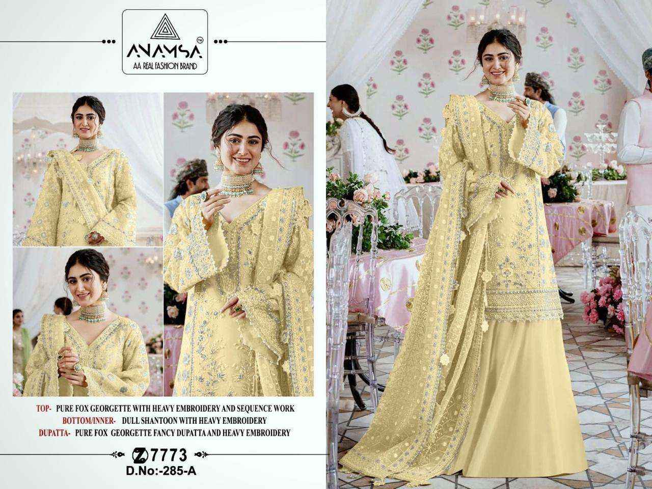 Anamsa D No 285 Fox Georgette Dress Material 4 pcs Catalogue