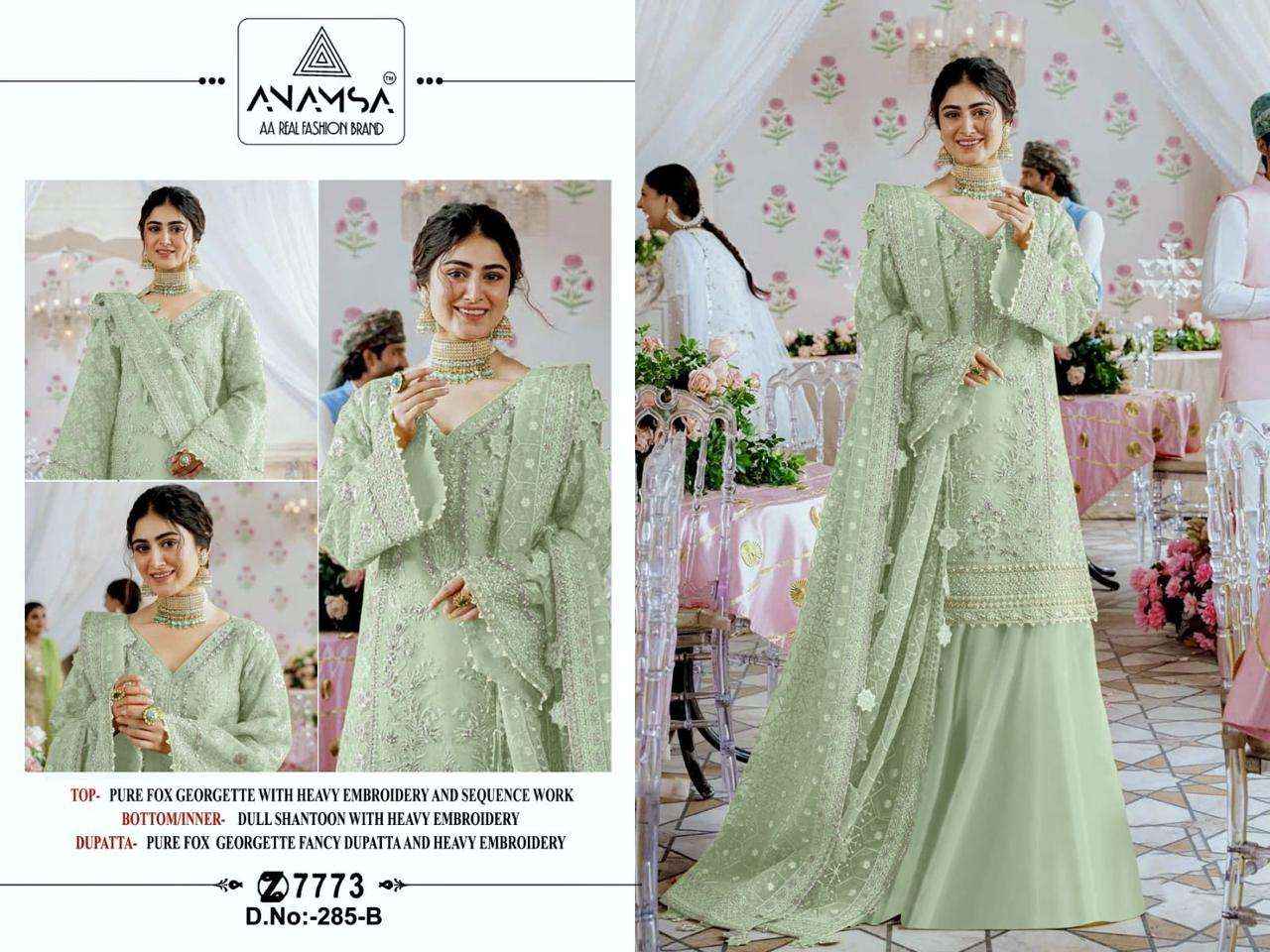 Anamsa D No 285 Fox Georgette Dress Material 4 pcs Catalogue