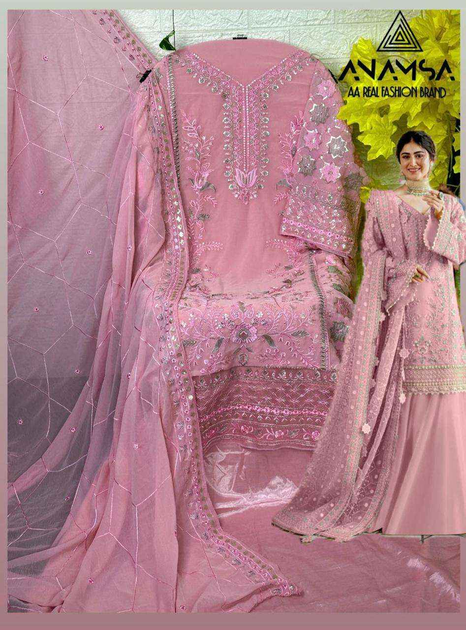 Anamsa D No 285 Fox Georgette Dress Material 4 pcs Catalogue