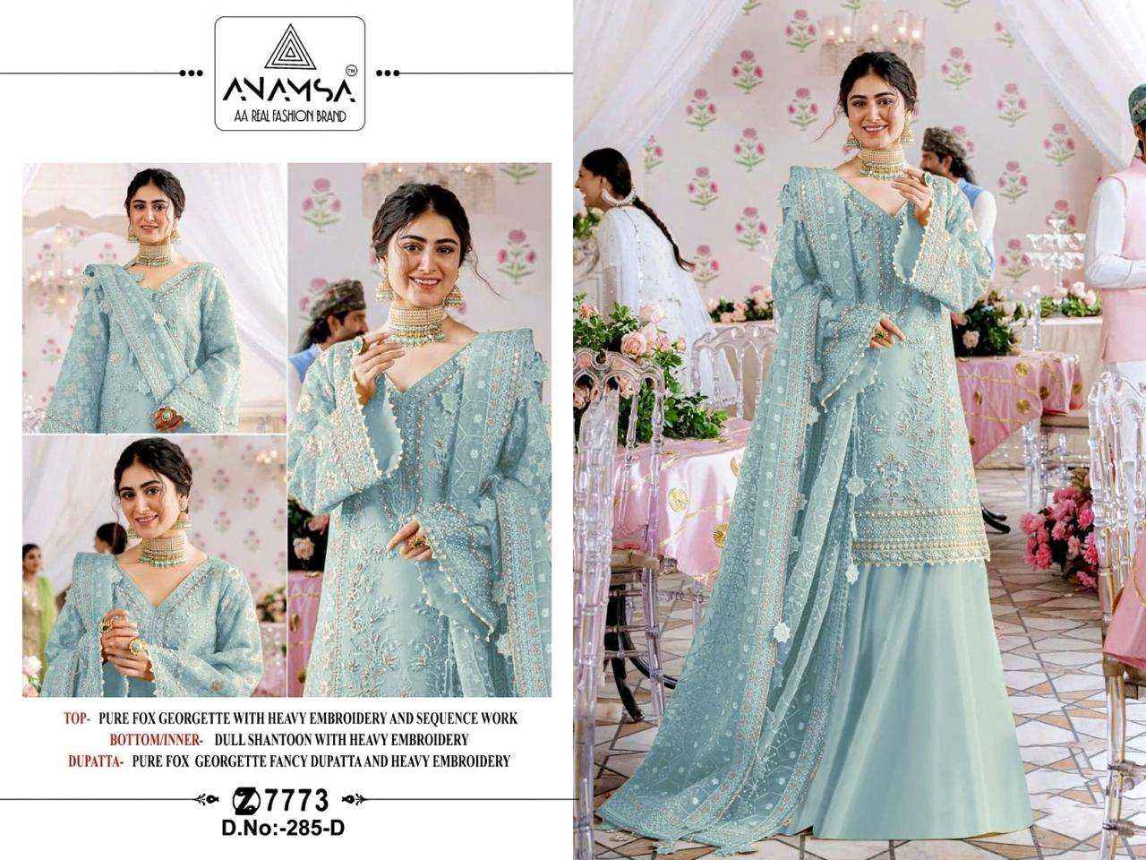 Anamsa D No 285 Fox Georgette Dress Material 4 pcs Catalogue