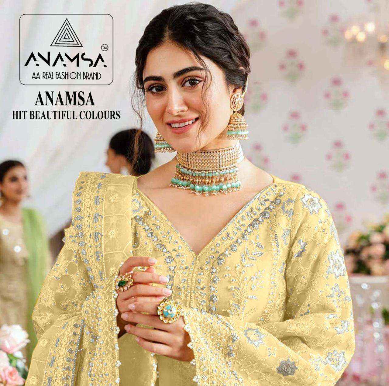 Anamsa D No 285 Fox Georgette Dress Material 4 pcs Catalogue