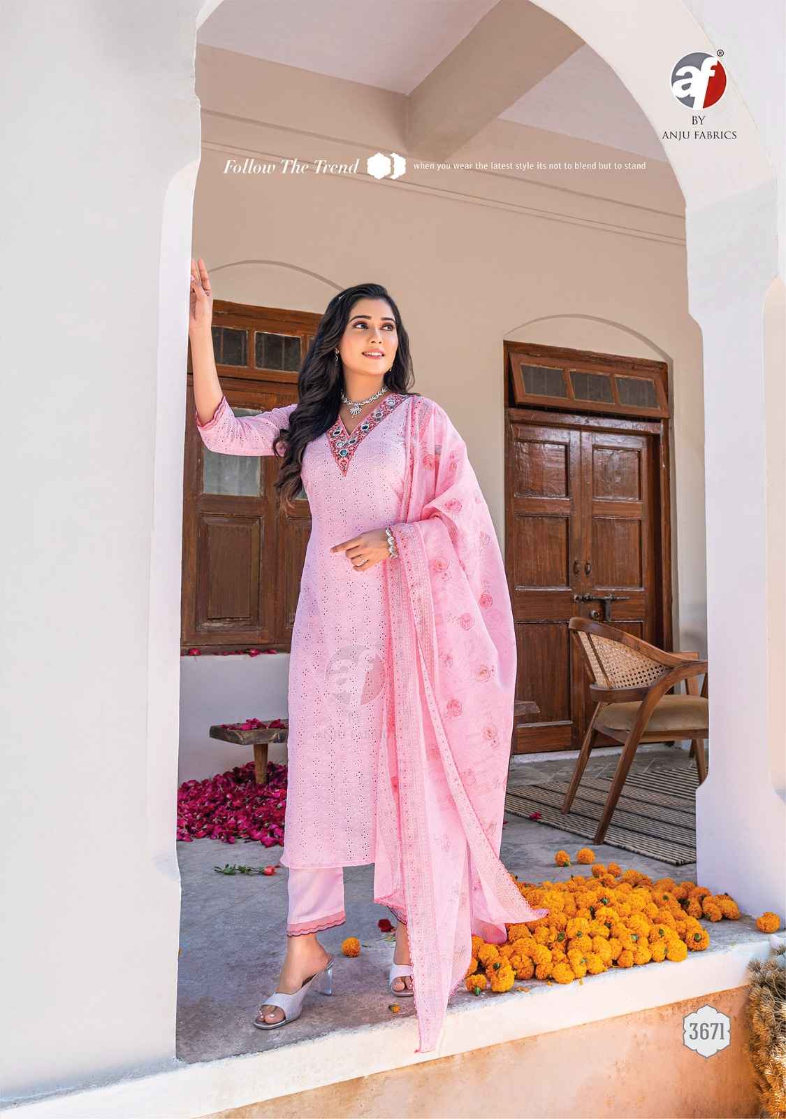 Anju Fabric Rich Lady Cotton Readymade Suit (6 Pc Catalog)
