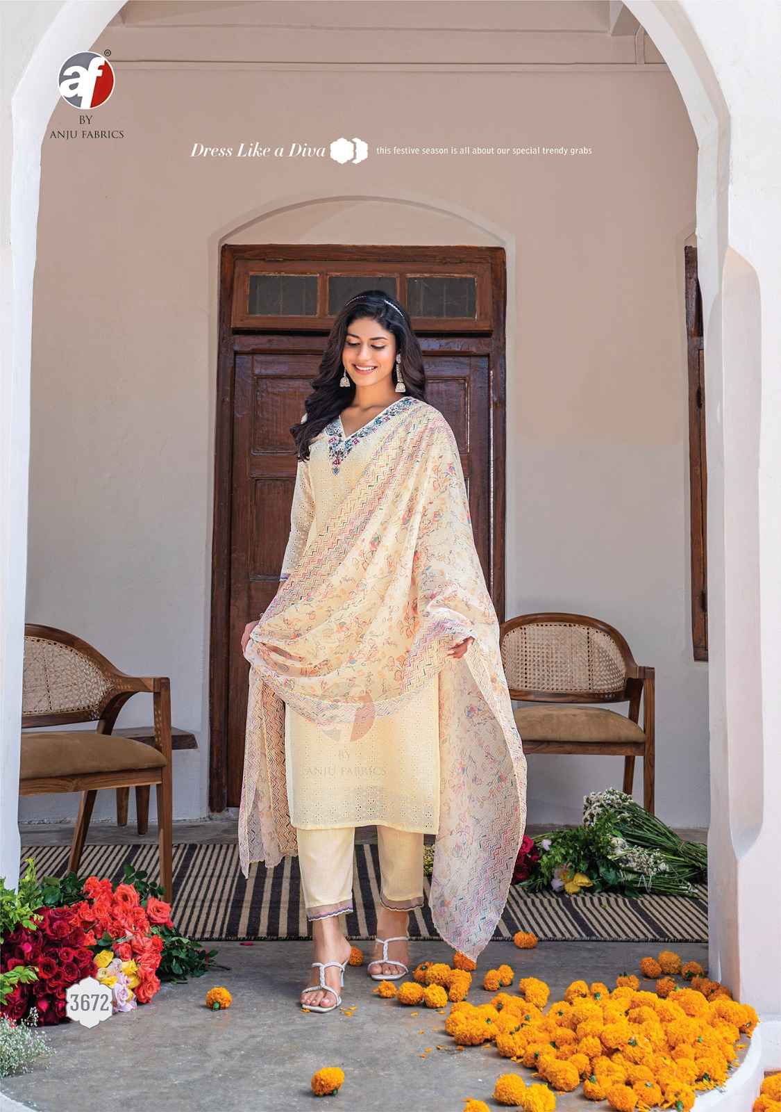 Anju Fabric Rich Lady Cotton Readymade Suit (6 Pc Catalog)