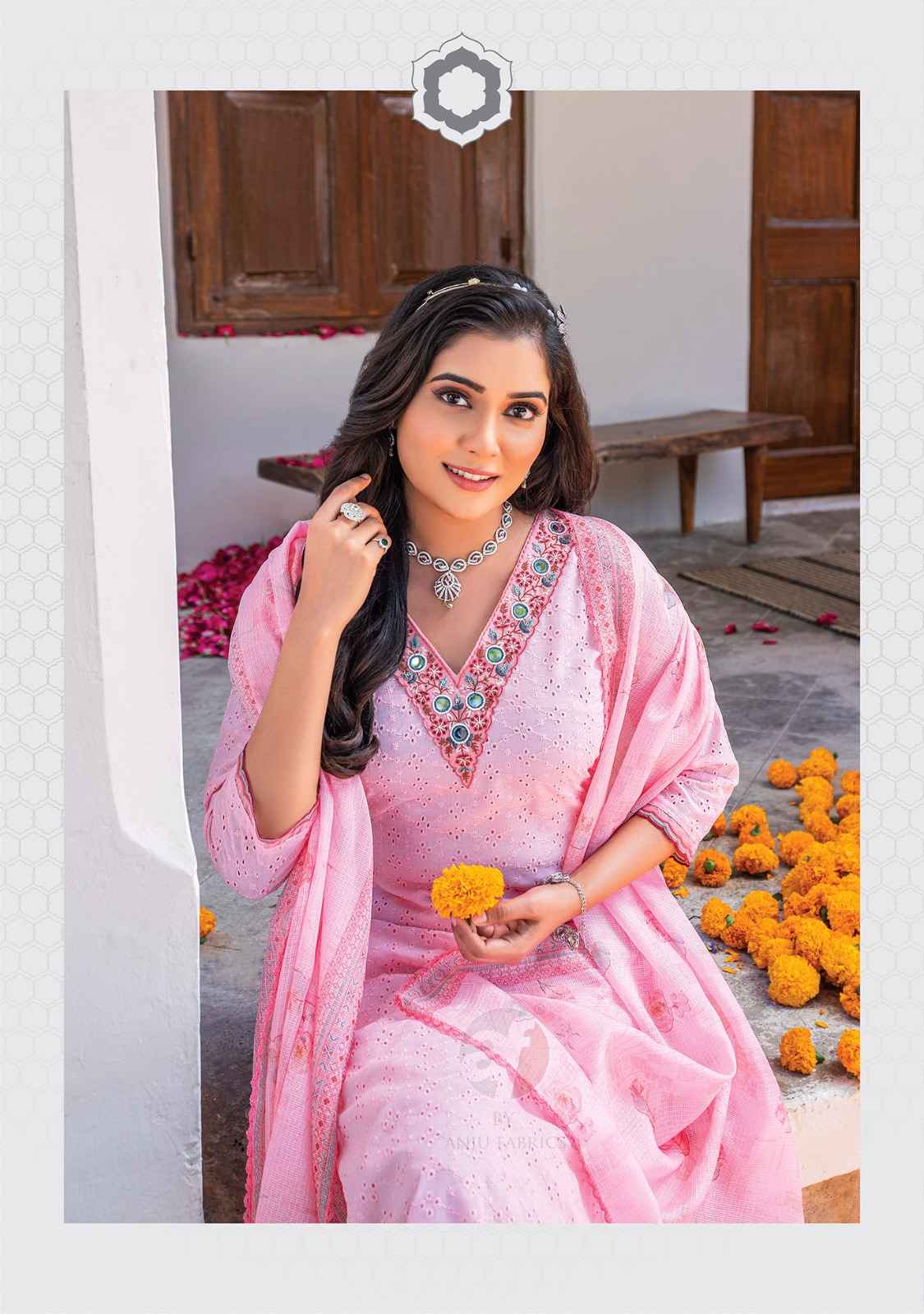 Anju Fabric Rich Lady Cotton Readymade Suit (6 Pc Catalog)