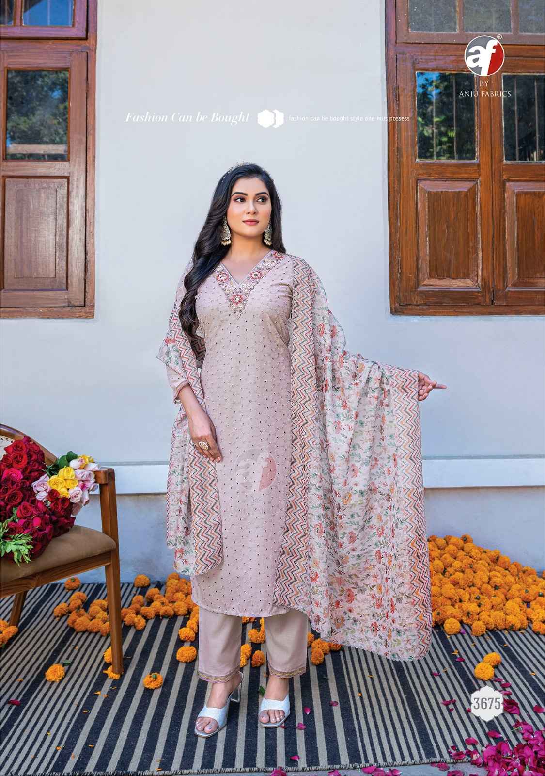 Anju Fabric Rich Lady Cotton Readymade Suit (6 Pc Catalog)