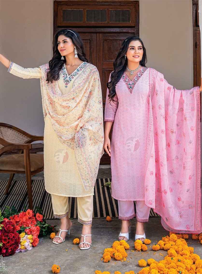 Anju Fabric Rich Lady Cotton Readymade Suit (6 Pc Catalog)